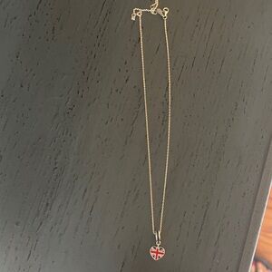 Pandora Sterling Silver Necklace with British Flag Pendant